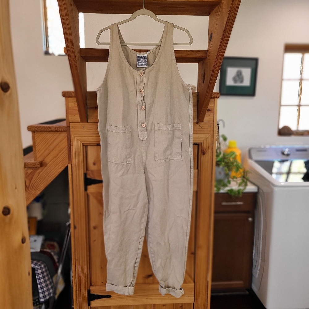 Jungmaven Button Front Romper In Canvas XL